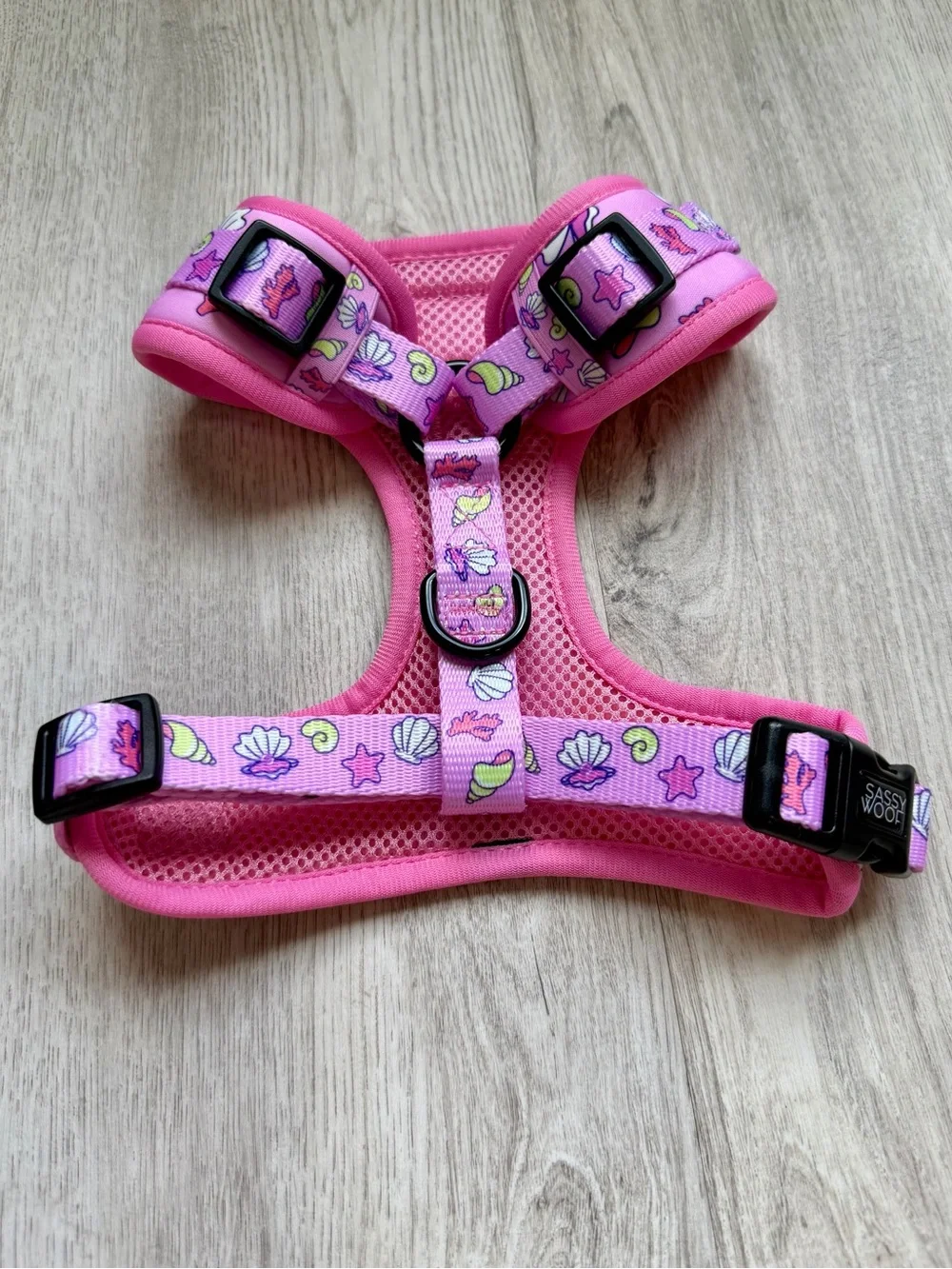 Sassy Woof - Pink Seashell print - Pet / Dog Harness - size Small